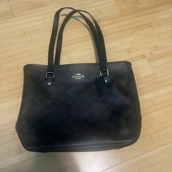 Coach brown signature tote/shoulder bag - Picture 1 of 5